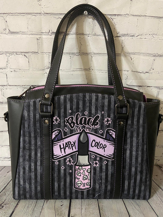 Custom "Black is my happy color" Handbag